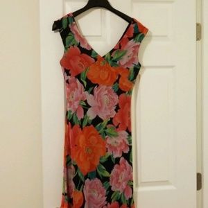 Knee length dress.